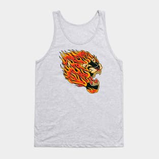 Fiery Tiger Face Tank Top